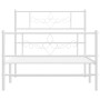 Estructura cama metal con cabecero y pie cama blanca 90x190 cm de , Camas y somieres - Ref: Foro24-355326, Precio: 70,45 €, D...
