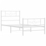 Estructura cama metal con cabecero y pie cama blanca 90x190 cm de , Camas y somieres - Ref: Foro24-355326, Precio: 70,45 €, D...