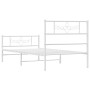 Estructura cama metal con cabecero y pie cama blanca 90x190 cm de , Camas y somieres - Ref: Foro24-355326, Precio: 70,45 €, D...