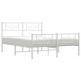 Estructura cama metal con cabecero y estribo blanco 120x200 cm de , Camas y somieres - Ref: Foro24-355332, Precio: 109,11 €, ...