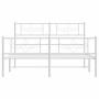 Estructura cama metal con cabecero y estribo blanco 120x200 cm de , Camas y somieres - Ref: Foro24-355332, Precio: 109,11 €, ...