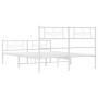 Estructura cama metal con cabecero y estribo blanco 120x200 cm de , Camas y somieres - Ref: Foro24-355332, Precio: 109,11 €, ...