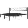 Estructura de cama con cabecero metal negro 140x200 cm de , Camas y somieres - Ref: Foro24-372278, Precio: 99,09 €, Descuento: %