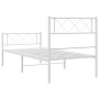 Estructura cama metal con cabecero y pie cama blanca 75x190 cm de , Camas y somieres - Ref: Foro24-372334, Precio: 59,01 €, D...