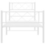 Estructura cama metal con cabecero y pie cama blanca 90x190 cm de , Camas y somieres - Ref: Foro24-372336, Precio: 65,38 €, D...