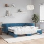 Sofá cama nido terciopelo azul 100x200 cm de , Camas y somieres - Ref: Foro24-3197777, Precio: 259,27 €, Descuento: %