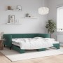 Sofá cama nido terciopelo verde oscuro 100x200 cm de , Camas y somieres - Ref: Foro24-3197780, Precio: 260,30 €, Descuento: %