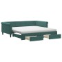 Sofá cama nido con cajones terciopelo verde oscuro 100x200 cm de , Camas y somieres - Ref: Foro24-3197852, Precio: 471,62 €, ...