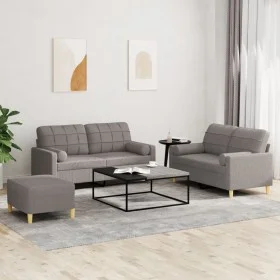 Juego de sofás con cojines 3 piezas tela gris taupe de , Sofás - Ref: Foro24-3201305, Precio: 509,54 €, Descuento: %