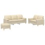 Juego de sofás con cojines 3 piezas tela crema de , Sofás - Ref: Foro24-3201332, Precio: 498,81 €, Descuento: %