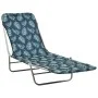 Tumbonas plegables 2 unidades acero y tela estampado de hojas de , Tumbonas - Ref: Foro24-310346, Precio: 93,94 €, Descuento: %