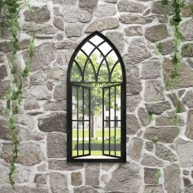 Espejo de jardín hierro negro para exterior 100x45 cm de , Espejos - Ref: Foro24-318362, Precio: 110,22 €, Descuento: %
