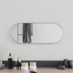 Silver oval wall mirror 50x20 cm by , Mirrors - Ref: Foro24-348189, Price: 19,58 €, Discount: %