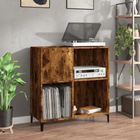 Smoked oak plywood disc cabinet 84.5x38x89 cm by , CD and DVD storage - Ref: Foro24-832002, Price: 72,12 €, Discount: %
