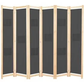 Biombo divisor de 6 paneles de tela gris 240x170x4 cm de , Divisores de ambientes - Ref: Foro24-248178, Precio: 78,48 €, Desc...