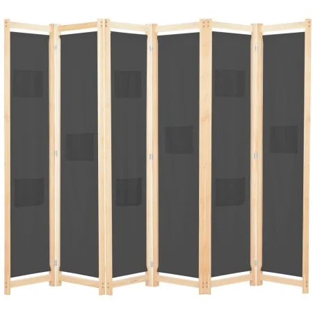 Biombo divisor de 6 paneles de tela gris 240x170x4 cm de , Divisores de ambientes - Ref: Foro24-248178, Precio: 78,48 €, Desc...