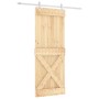 Puerta corredera con herrajes madera maciza de pino 80x210 cm en Puertas | Comprar online en Foru.es