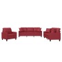 Juego de sofás con cojines 3 piezas cuero sintético rojo tinto de , Sofás - Ref: Foro24-3201351, Precio: 652,13 €, Descuento: %