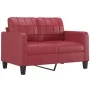 Juego de sofás con cojines 3 piezas cuero sintético rojo tinto de , Sofás - Ref: Foro24-3201351, Precio: 642,51 €, Descuento: %