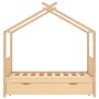 Estructura cama infantil con cajón madera pino maciza 80x160 cm de , Cunas y camas para niños - Ref: Foro24-322146, Precio: 2...