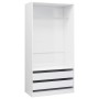 Armario de madera contrachapada blanco brillo 100x50x200 cm de , Armarios roperos - Ref: Foro24-800609, Precio: 282,84 €, Des...