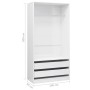 Armario de madera contrachapada blanco brillo 100x50x200 cm de , Armarios roperos - Ref: Foro24-800609, Precio: 282,84 €, Des...
