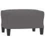 Sofá de 3 plazas con taburete cuero sintético gris 180 cm de , Sofás - Ref: Foro24-3201026, Precio: 299,00 €, Descuento: %