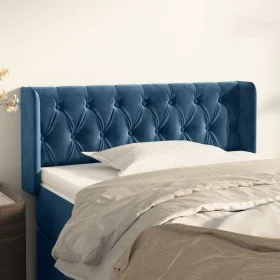 Dark blue velvet headboard 103x16x78/88 cm by , Headboards and footboards - Ref: Foro24-3119150, Price: 68,49 €, Discount: %