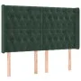 Headboard with dark green velvet ears 163x16x118/128cm by , Headboards and footboards - Ref: Foro24-3119973, Price: 162,19 €,...