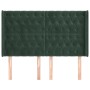 Cabecero con orejas de terciopelo verde oscuro 163x16x118/128cm de , Cabeceros y pies de cama - Ref: Foro24-3119973, Precio: ...
