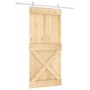 Puerta corredera con herrajes madera maciza de pino 95x210 cm en Puertas | Comprar online en Foru.es