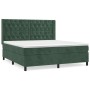 Cama box spring con colchón terciopelo verde oscuro 160x200 cm de , Camas y somieres - Ref: Foro24-3132870, Precio: 640,59 €,...