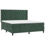 Cama box spring con colchón terciopelo verde oscuro 160x200 cm de , Camas y somieres - Ref: Foro24-3132870, Precio: 640,59 €,...