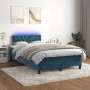 Cama box spring colchón y LED terciopelo azul oscuro 120x200 cm de , Camas y somieres - Ref: Foro24-3134577, Precio: 402,69 €...