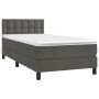 Cama box spring colchón y LED terciopelo gris oscuro 80x200 cm de , Camas y somieres - Ref: Foro24-3134610, Precio: 286,78 €,...