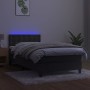 Cama box spring colchón y LED terciopelo gris oscuro 80x200 cm de , Camas y somieres - Ref: Foro24-3134610, Precio: 286,78 €,...