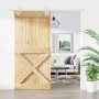 Puerta corredera con herrajes madera maciza de pino 100x210 cm en Puertas | Comprar online en Foru.es