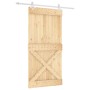 Puerta corredera con herrajes madera maciza de pino 100x210 cm en Puertas | Comprar online en Foru.es