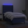 Cama box spring colchón y luces LED tela azul 90x190 cm de , Camas y somieres - Ref: Foro24-3138523, Precio: 372,61 €, Descue...