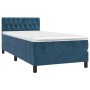 Cama box spring con colchón terciopelo azul oscuro 100x200 cm de , Camas y somieres - Ref: Foro24-3141471, Precio: 324,47 €, ...