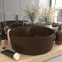 Luxuriöses Waschbecken und Überlauf aus dunkelbrauner, matter Keramik 36x13 cm von , Sinkt - Ref: Foro24-147039, Preis: 48,13...