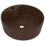 Luxurious sink and dark brown matte ceramic overflow 36x13 cm by , Sinks - Ref: Foro24-147039, Price: 48,13 €, Discount: %