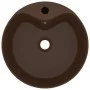 Luxurious sink and dark brown matte ceramic overflow 36x13 cm by , Sinks - Ref: Foro24-147039, Price: 48,13 €, Discount: %