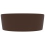 Lavabo lujoso y rebosadero cerámica marrón oscuro mate 36x13 cm de , Lavabos - Ref: Foro24-147039, Precio: 48,73 €, Descuento: %