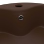 Lavabo lujoso y rebosadero cerámica marrón oscuro mate 36x13 cm de , Lavabos - Ref: Foro24-147039, Precio: 48,73 €, Descuento: %