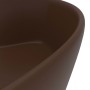 Lavabo lujoso y rebosadero cerámica marrón oscuro mate 36x13 cm de , Lavabos - Ref: Foro24-147039, Precio: 48,73 €, Descuento: %