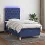 Cama box spring colchón y luces LED tela azul 90x190 cm de , Camas y somieres - Ref: Foro24-3135643, Precio: 338,55 €, Descue...