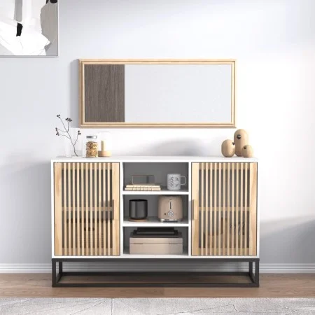 Aparador de madera contrachapada blanco 105x30x65 cm de , Aparadores - Ref: Foro24-352118, Precio: 115,06 €, Descuento: %