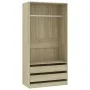 Armario madera contrachapada color roble Sonoma 100x50x200 cm de , Armarios roperos - Ref: Foro24-800606, Precio: 180,86 €, D...