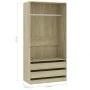 Armario madera contrachapada color roble Sonoma 100x50x200 cm de , Armarios roperos - Ref: Foro24-800606, Precio: 180,86 €, D...